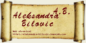 Aleksandra Bilović vizit kartica